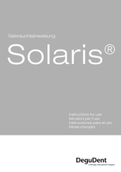 DeguDent SOLARIS Instructions For Use Manual