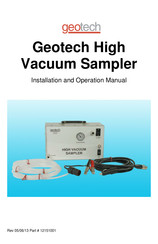 Geotech High Vacuum Sampler Installation And Operation Manual