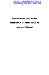 Sadelco MiniMax M600 Operator's Manual