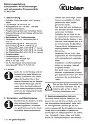 Kübler CODIX 54P Operating Instructions Manual