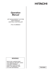 Hitachi PSC-A128WEB3 Operation Manual
