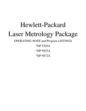 HP HP 9872A Operating Note And Program Listings