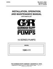GORMAN-RUPP PUMPS 12A1-11 Installation, Operation And Maintenance Manual