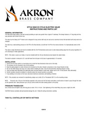 Akron Brass Style 8840 Instructions And Parts List