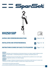 Spanset HH250150P Installation And Operating Manual