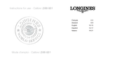 Longines Calibre L599-601 Instructions For Use Manual