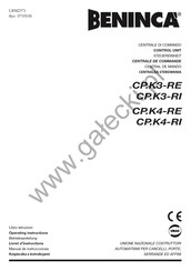 Beninca CP.K4-RI Operating Instructions Manual