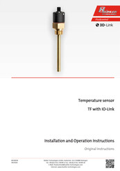 Bühler technologies TF with IO-Link Installation And Operation Instructions Manual