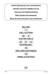 Tecnoinox GRE Instruction Manual For Installation And Use