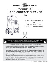U.S. Products TORRENT-120 Information & Operating Instructions