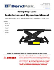 BendPak RJ7W Installation And Operation Manual