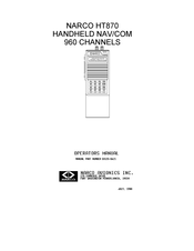 Narco Avionics HT870 Operator's Manual