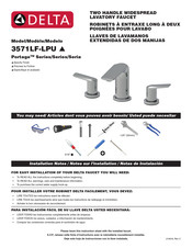 Delta Portage Series Installation Notes