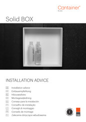 ESS Container Solid BOX S-BOX BOXSW-30x30x10 Installation Advice