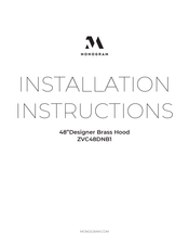 Monogram ZVC48DNB1 Installation Instructions Manual