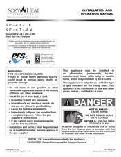 Hussong Kozy Heat SP-41-MV Installation And Operation Manual