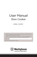 Westinghouse WSC801 Series User Manual