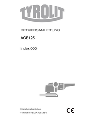 TYROLIT Hydrostress AGE125 Operating Instructions Manual