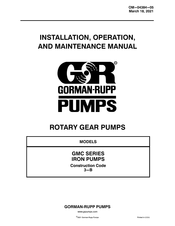 GORMAN-RUPP PUMPS GMC1 1/2GH3-B Installation, Operation And Maintenance Manual