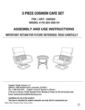 Pacific Casual 176-204-3SS-V4 Assembly And Use Instructions
