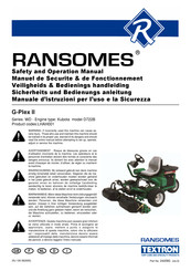 Ransomes G-Plex II Safety And Operation Manual