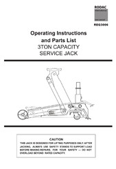 rodac REQ3006 Operating Instructions And Parts List Manual