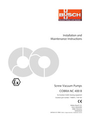 BUSCH COBRA NC 400 B Installation And Maintenance Instructions Manual
