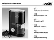 Petra electric M 15 Instructions For Use Manual