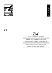 Zanotti uniblock ZM1 Use And Maintenance Instructions