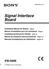 Sony IFB-G90E Installation Manual