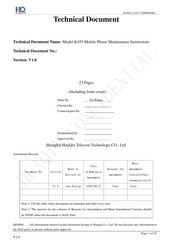 HQ K455 Maintenance Instructions Manual