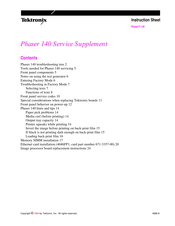 Tektronix Phaser 140 Instruction Sheet