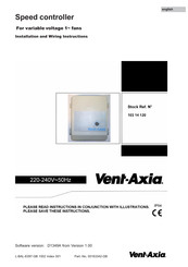 Vent-Axia 103 14 120 Installation And Wiring Instructions