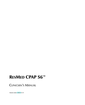 ResMed CPAP S6 Clinician Manual