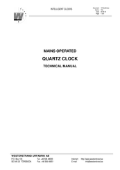 Westerstrand QUARTZ CLOCK Technical Manual