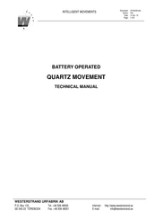 Westerstrand QUARTZ MOVEMENT Technical Manual