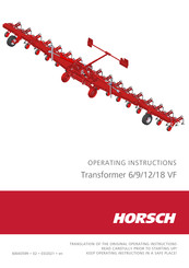 horsch Transformer 6 VF Operating Instructions Manual