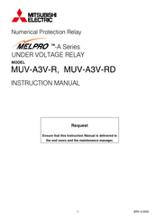 Mitsubishi Electric MELPRO MUV-A3V-RD Instruction Manual