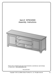 Walker Edison W70C25SD Assembly Instructions Manual