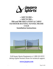 Jaypro Sports MPCTF-70D Installation Instructions Manual