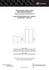 Culinaire Stoddart CR.BB.U.FG.RC.PC Specification, Installation And Operation Manual