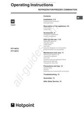 Hotpoint FF7190TA Operating Instructions Manual