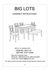 Big Lots BIG-178 Assembly Instructions Manual