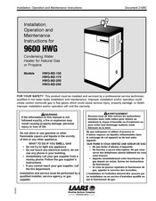 Laars 9600 HWG Installation, Operation And Maintenance Instructions