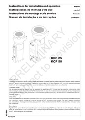 KAESER KOMPRESSOREN KCF 50 Instructions For Installation And Operation Manual