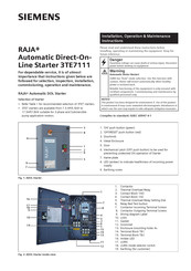 Siemens RAJA+ 3TE7111-2CC24-1A Series Installation, Operation & Maintenance Instructions