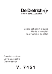 Dedietrich VN7451E1 Instruction Booklet