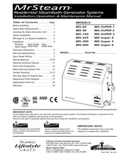 Sussman MS-225 Installation, Operation & Maintenance Manual