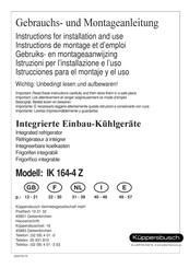 Kuppersbusch IK 164-4 Z Instructions For Installation And Use Manual