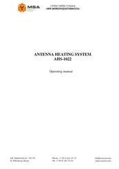 MSA AHS-1022 Operating Manual